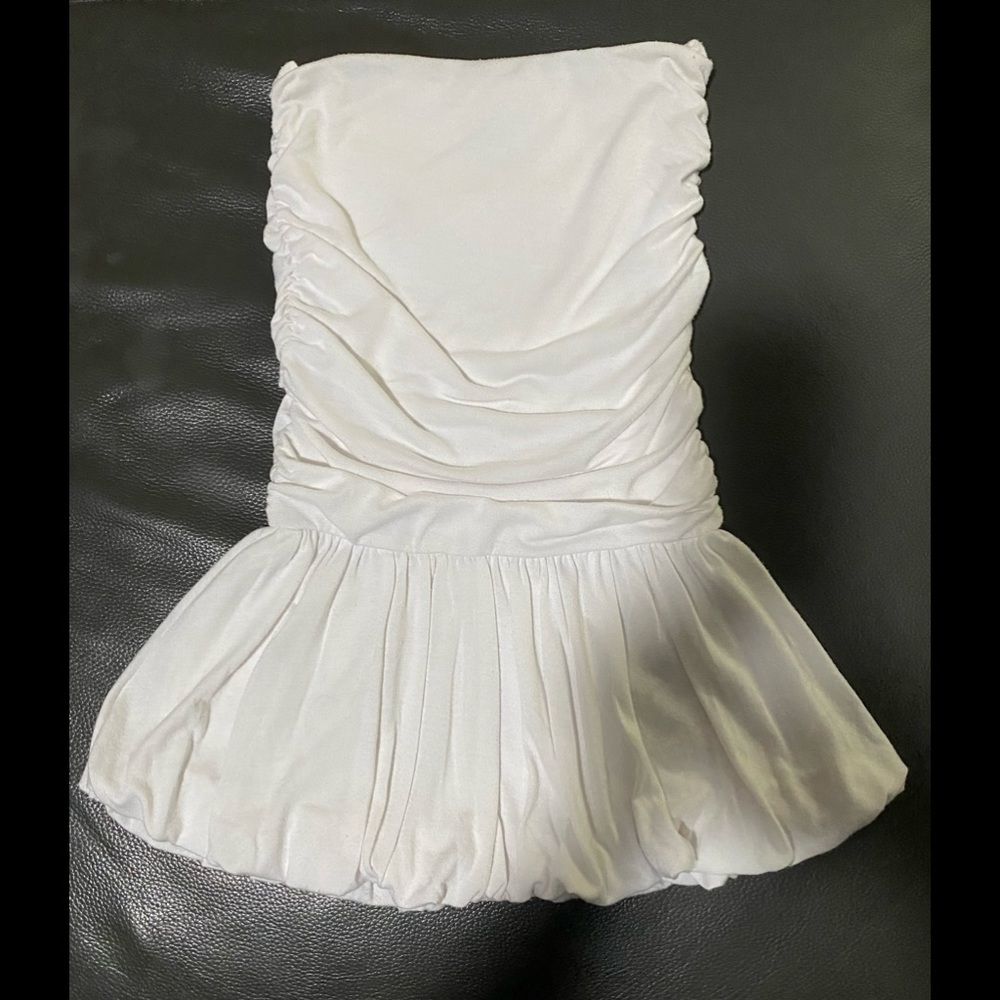 Y2K Vintage Voice Strapless Dress White Sz S
